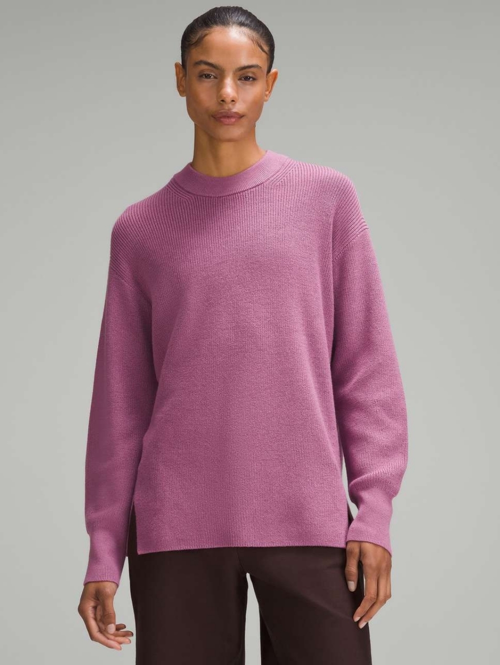 Lululemon Merino Wool Blend Ribbed Crewneck Sweater Velvet Dust 2